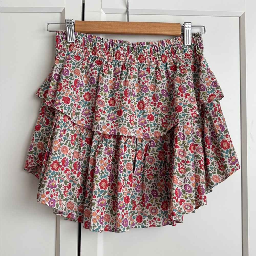 NWT LoveShackFancy x Liberty Ruffle Skirt, P (XXS, 00) - Picture 5 of 5